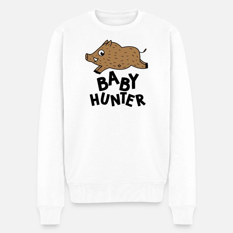 bébé chasseur pour naissance grossesse chasse - Pull Premium bio Homme - blanc