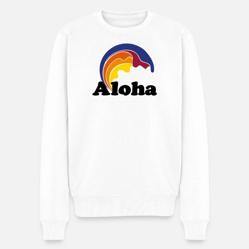 Aloha - Männer Premium Bio Pullover - Weiß