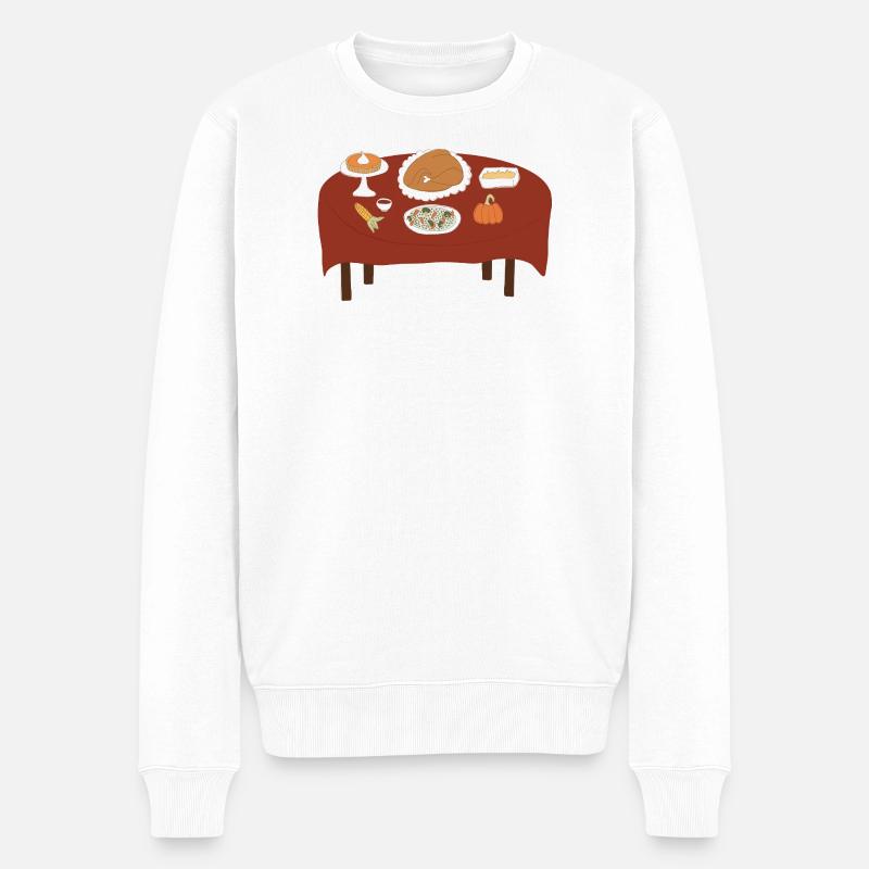 Thanksgiving-Fest Illustration - Männer Premium Bio Pullover - Weiß