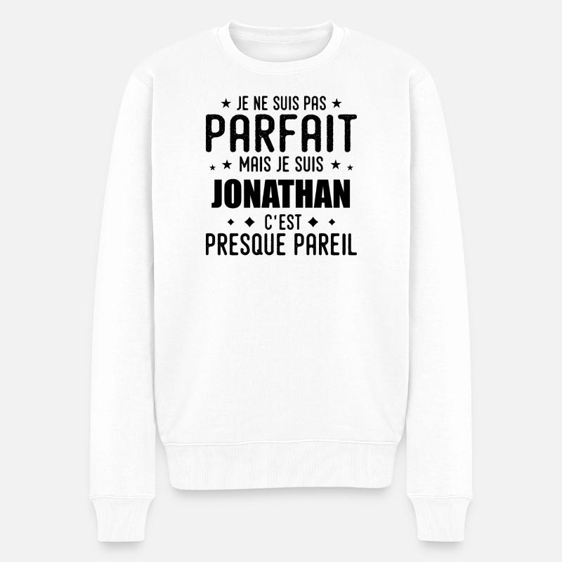 Jonathan : authentique, imparfait, top, perfection - Pull Premium bio Homme - blanc