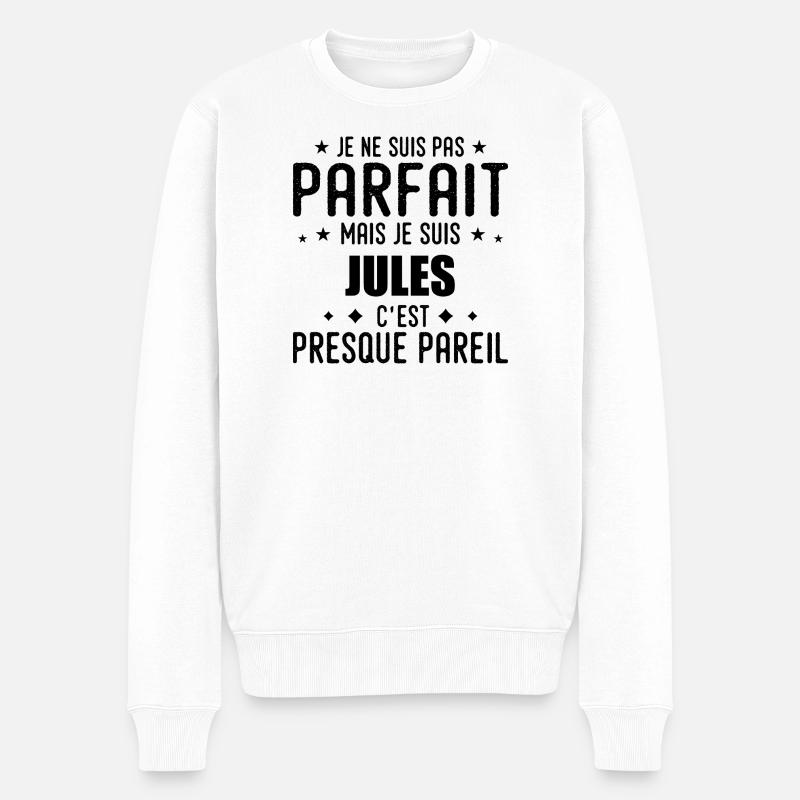 Jules : authentique, imparfait, top, perfection - Pull Premium bio Homme - blanc