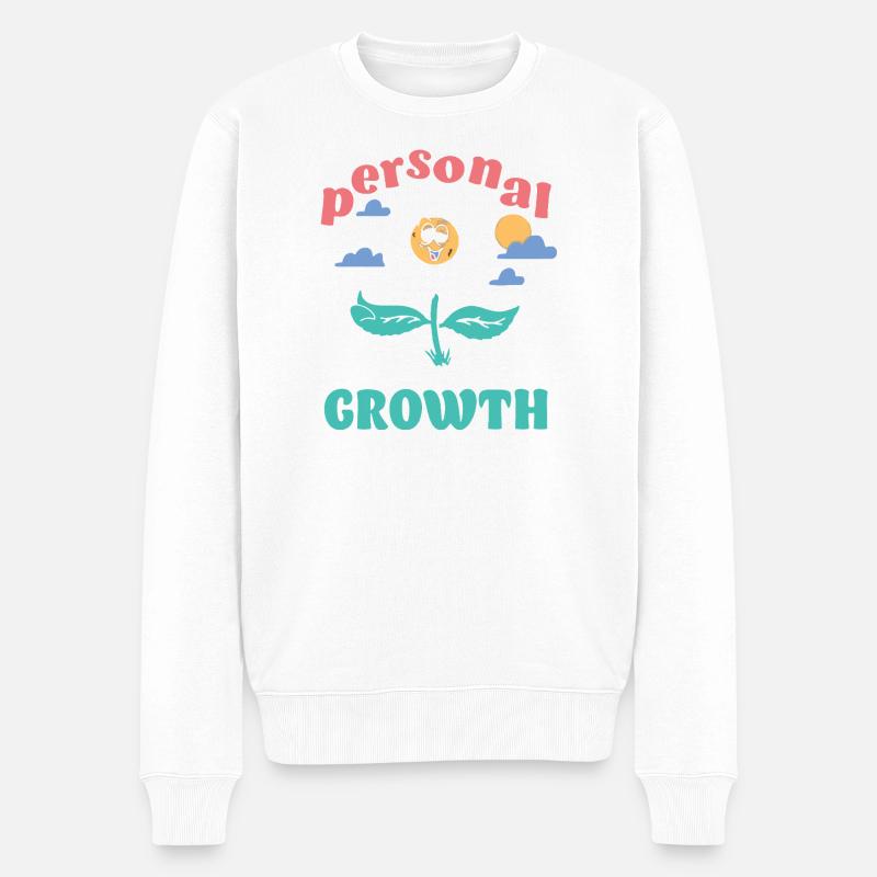 Persönliches Wachstum Daisy - Männer Premium Bio Pullover - Weiß