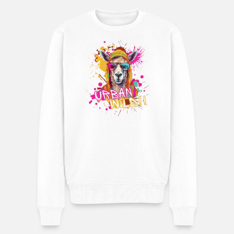 Urban Wild - Männer Premium Bio Pullover - Weiß