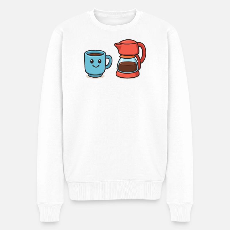 Tasse à café Cafetière - Pull Premium bio Homme - blanc