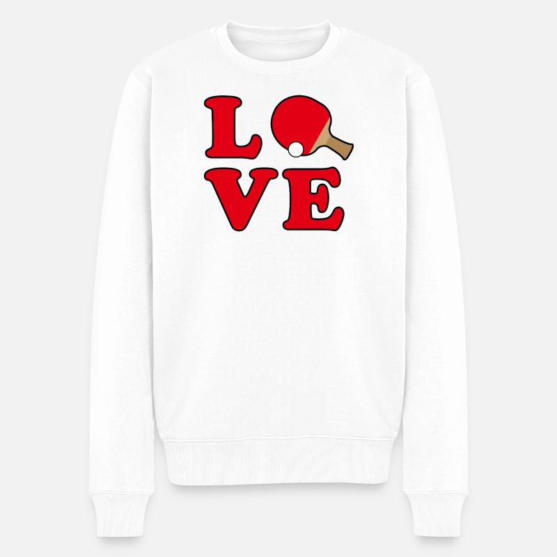 L'amour du tennis de table - Pull Premium bio Homme - blanc