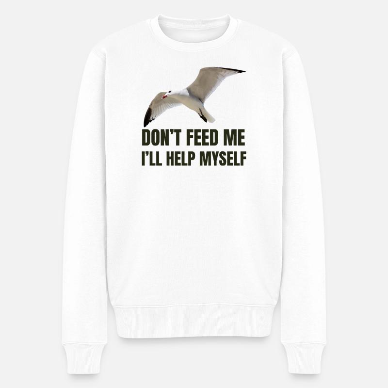 Mouette avec une déclaration audacieuse - Pull Premium bio Homme - blanc