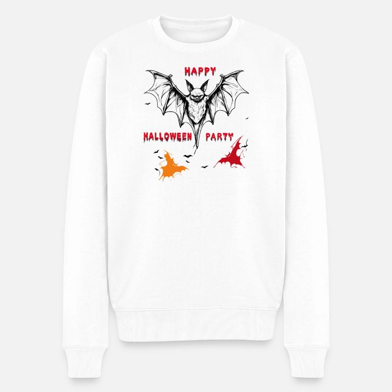 Happy Halloween Party  - Männer Premium Bio Pullover - Weiß