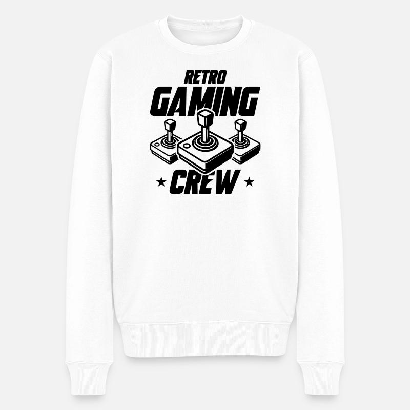 Retro Gaming Crew Gamer - Pull Premium bio Homme - blanc