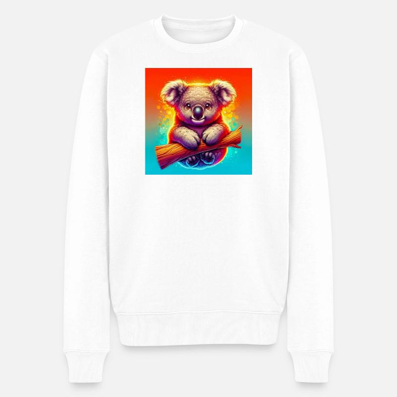 Koala - Männer Premium Bio Pullover - Weiß