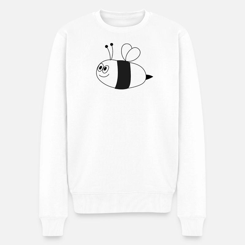 Biene - Männer Premium Bio Pullover - Weiß