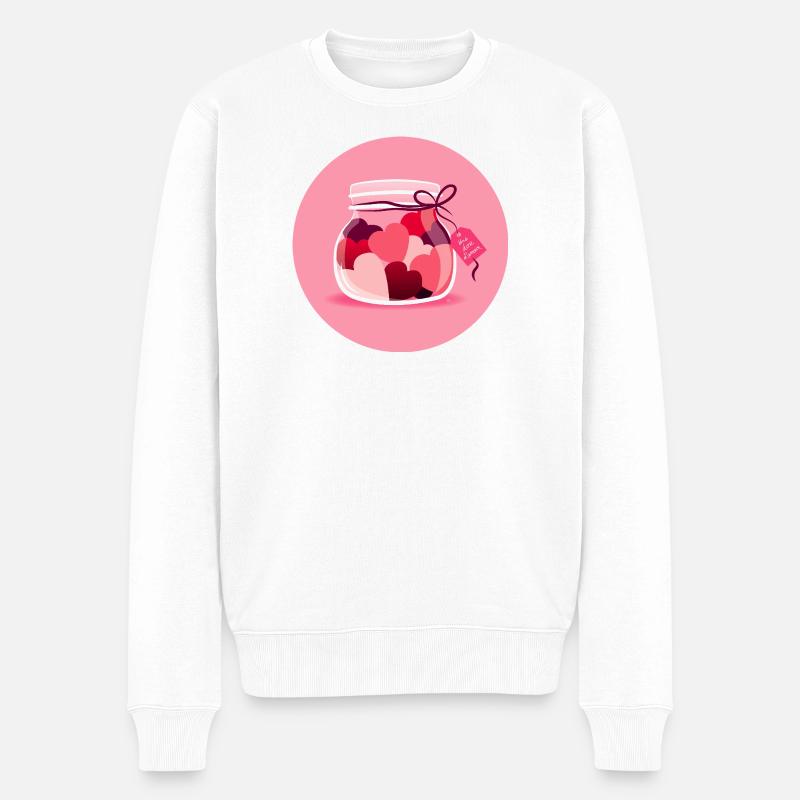Eine Dosis Liebe - Männer Premium Bio Pullover - Weiß