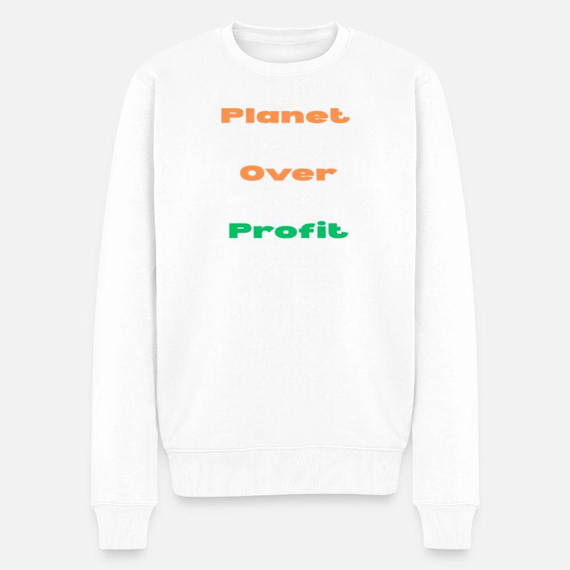 PLANET VOR PROFIT - Männer Premium Bio Pullover - Weiß
