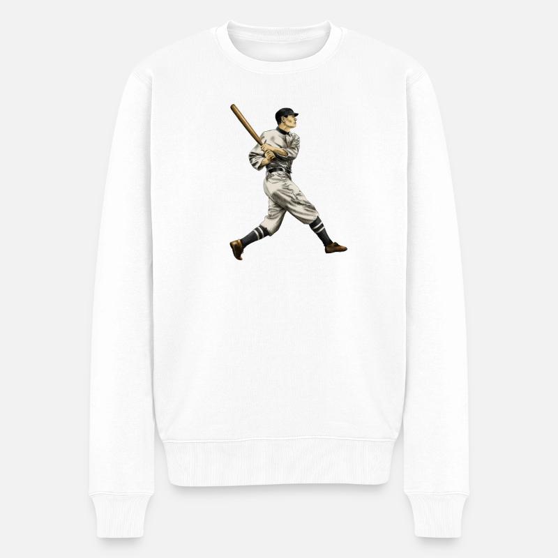 Baseball - Männer Premium Bio Pullover - Weiß