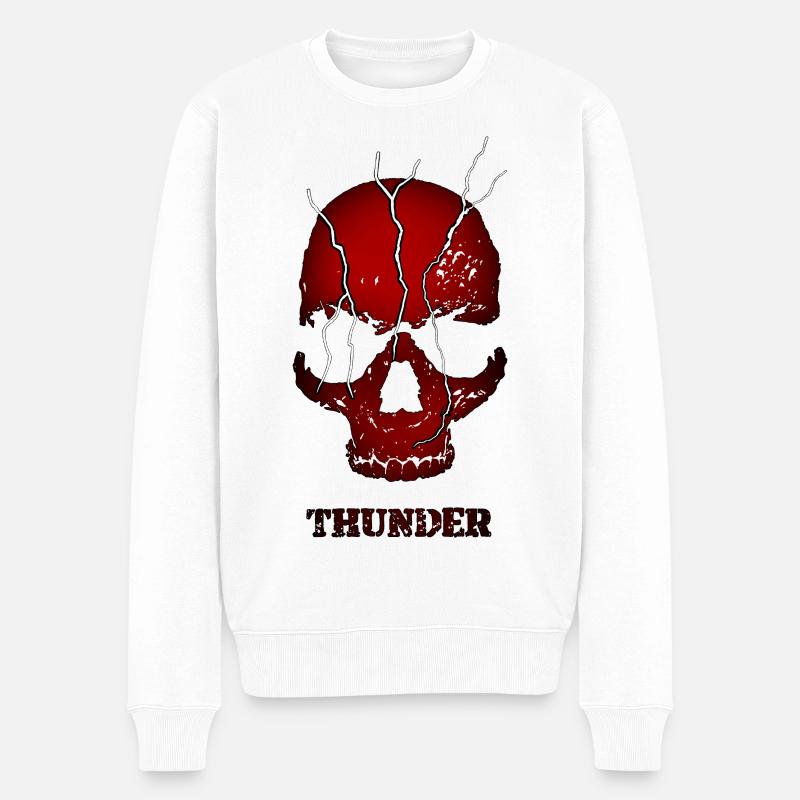Crâne de tonnerre explosif - Pull Premium bio Homme - blanc