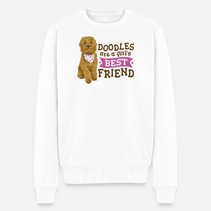 Doodle Girl's Best Friend - Männer Premium Bio Pullover - Weiß