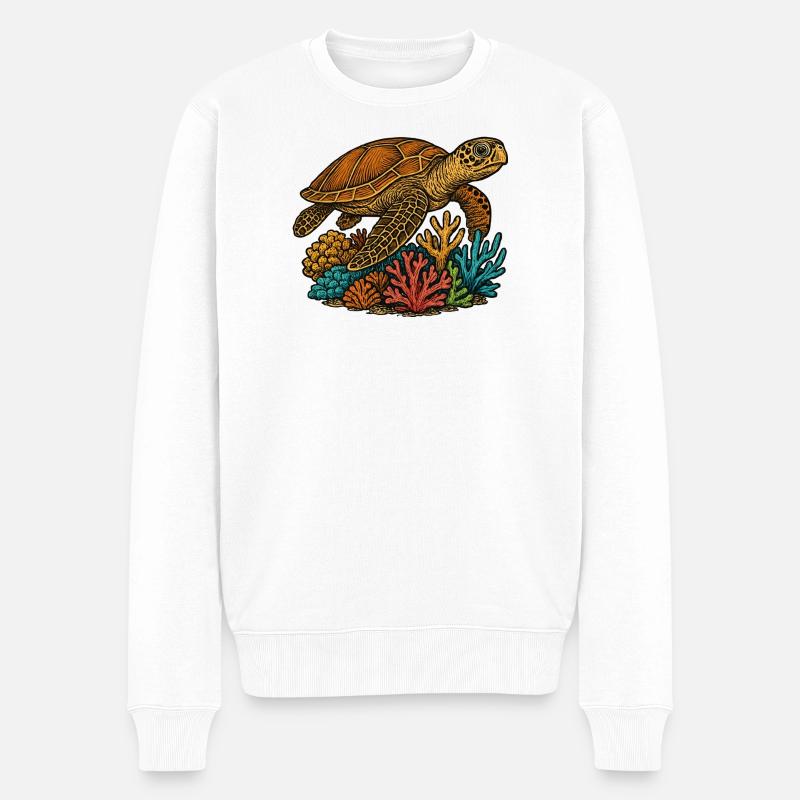 tortue de mer - Pull Premium bio Homme - blanc