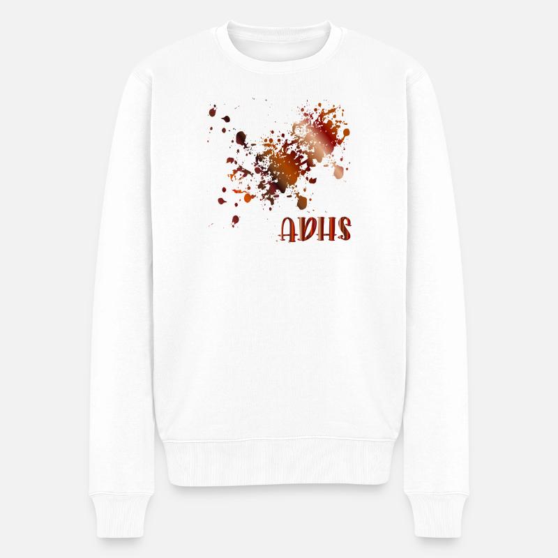 TDAH - REPÉRER LE CHAOS - Pull Premium bio Homme - blanc
