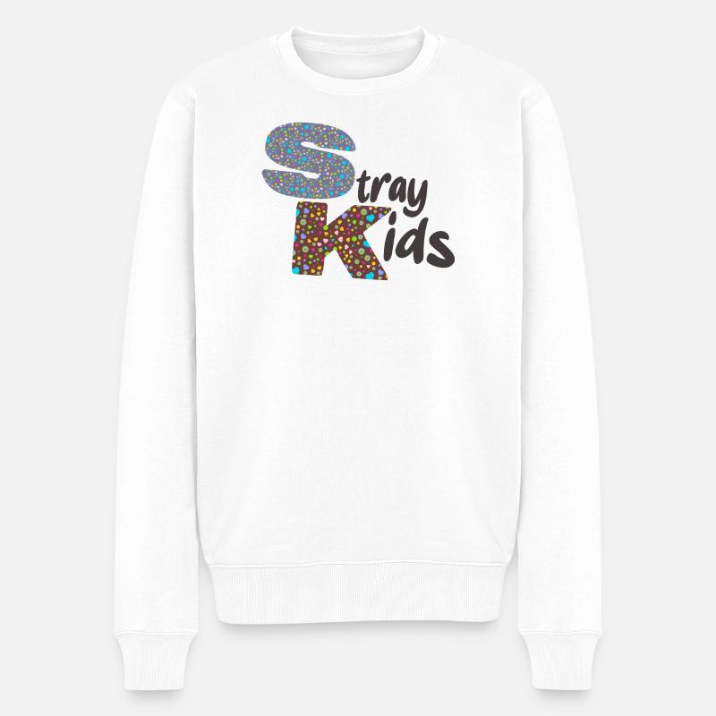 Streunende kinder text  - Männer Premium Bio Pullover - Weiß