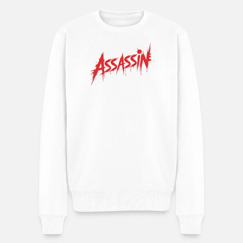Assassine – Killer Blood Design - Männer Premium Bio Pullover - Weiß