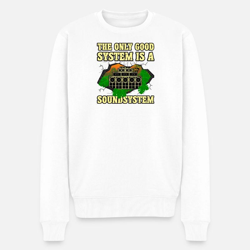 Système de son Dub - Pull Premium bio Homme - blanc