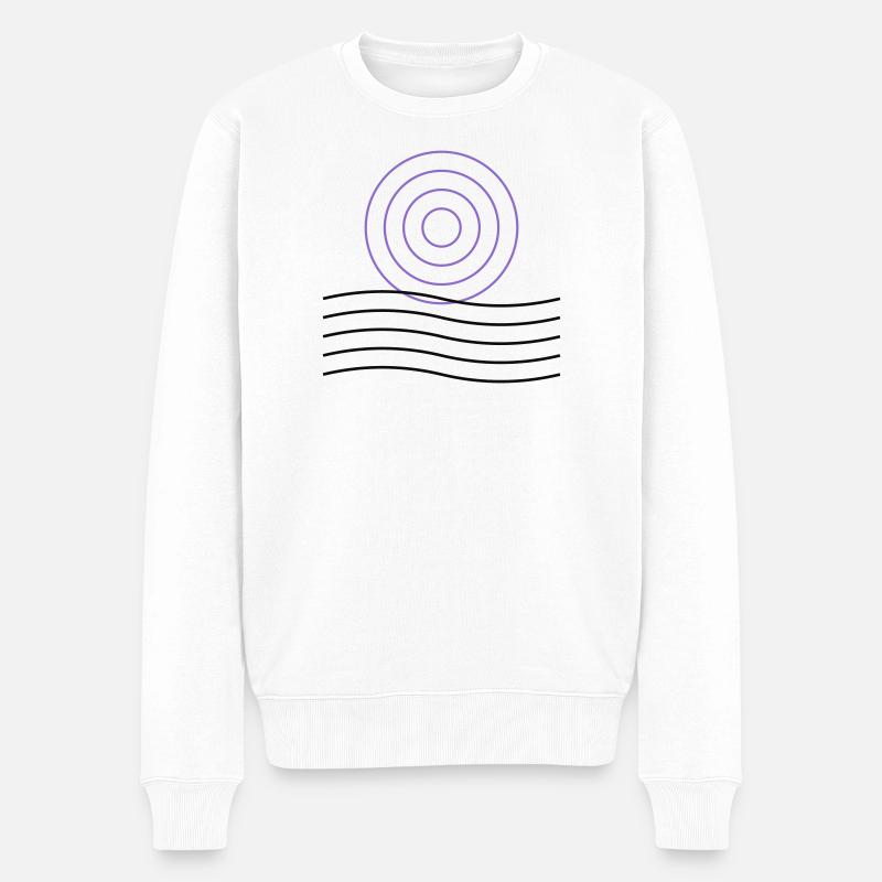 Abstraktes geometrisches Kreisdesign - Männer Premium Bio Pullover - Weiß