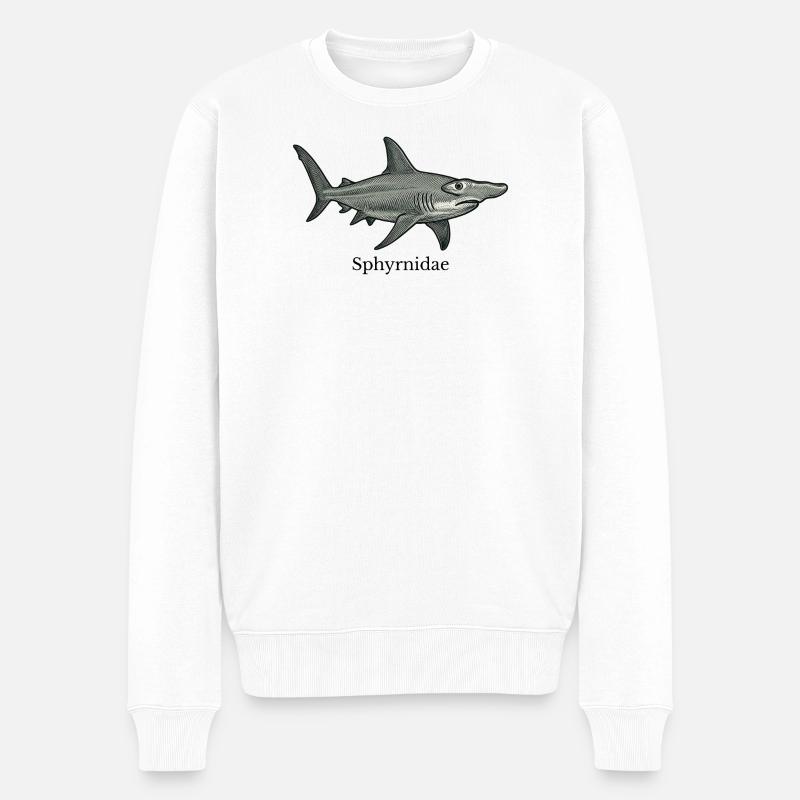 Motif de requin-marteau Sphyrnidae - Pull Premium bio Homme - blanc