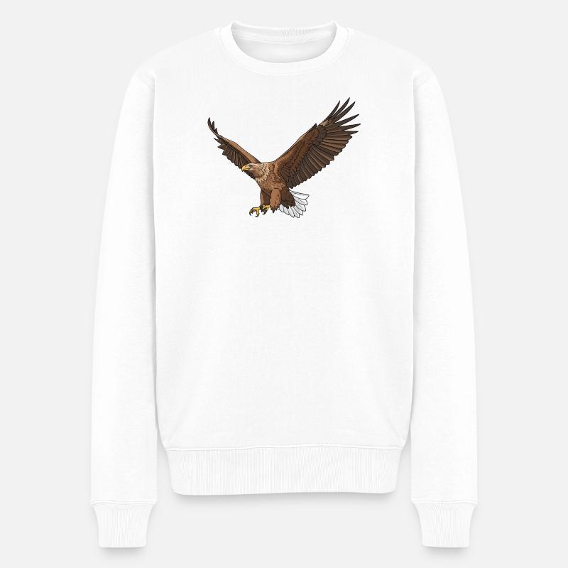 White-tailed Eagle Haliaeetus albicilla Eagle - Men's Premium Organic Jumper - white