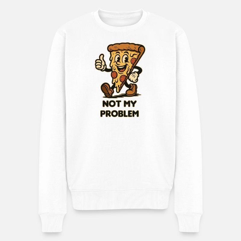 Pizzaparty Humor Motivationsmotiv - Männer Premium Bio Pullover - Weiß