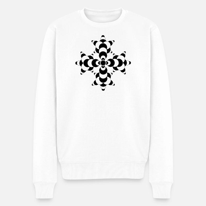 Crop Circle de molécule fractale - Pull Premium bio Homme - blanc