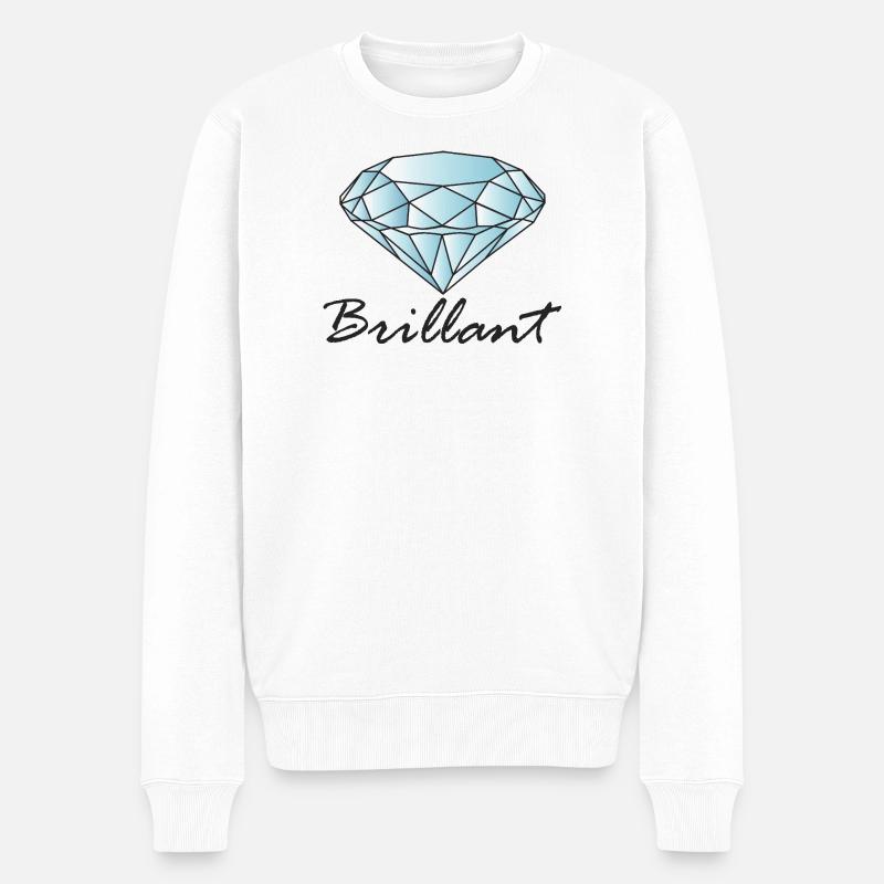 Diamant brillant - Pull Premium bio Homme - blanc