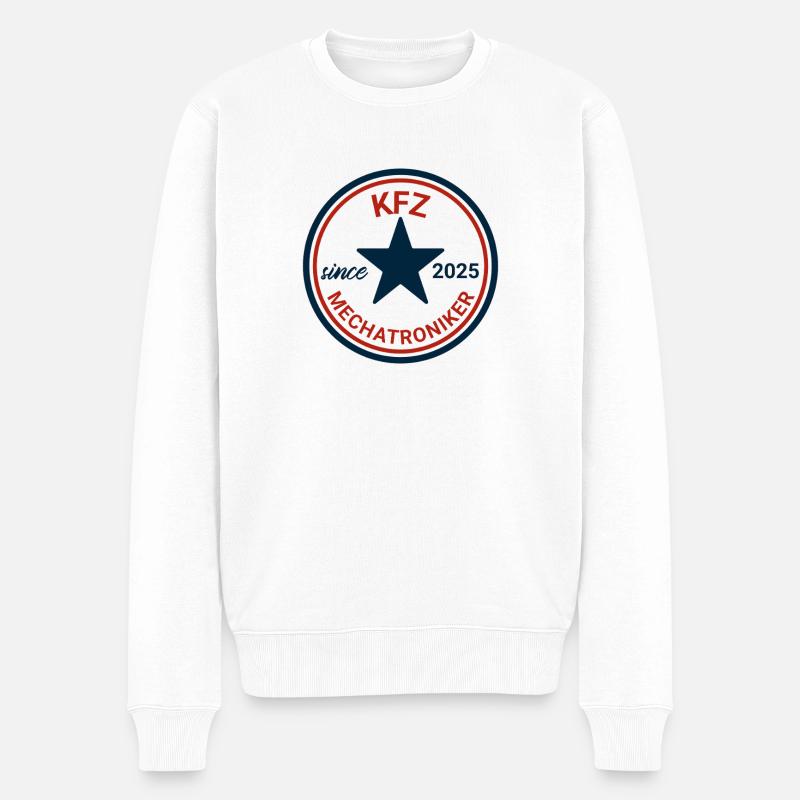 KFZ Mechatroniker 2025 Badge - Männer Premium Bio Pullover - Weiß