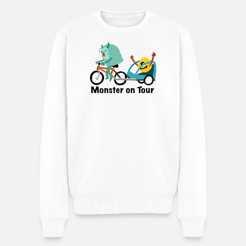Monster on Tour - Männer Premium Bio Pullover - Weiß