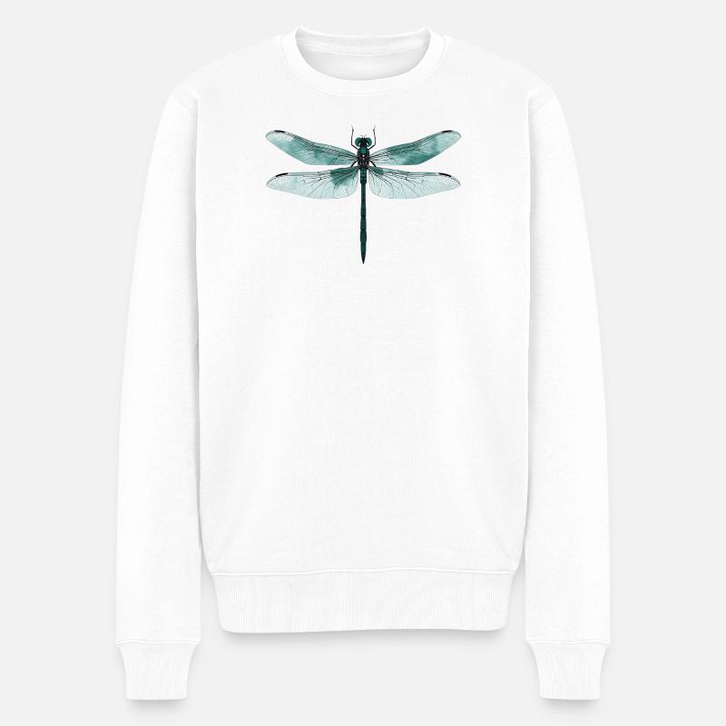 Libellule. Dragonfly - dragon-fly - libellule - Pull Premium bio Homme - blanc