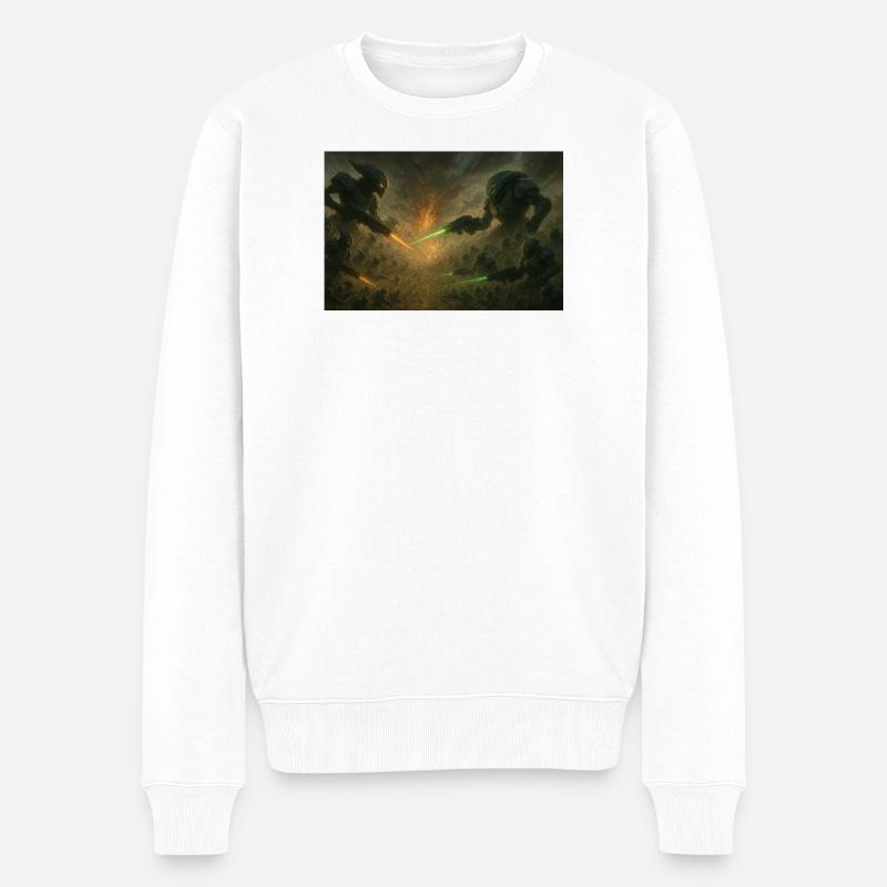 ALien war - Männer Premium Bio Pullover - Weiß