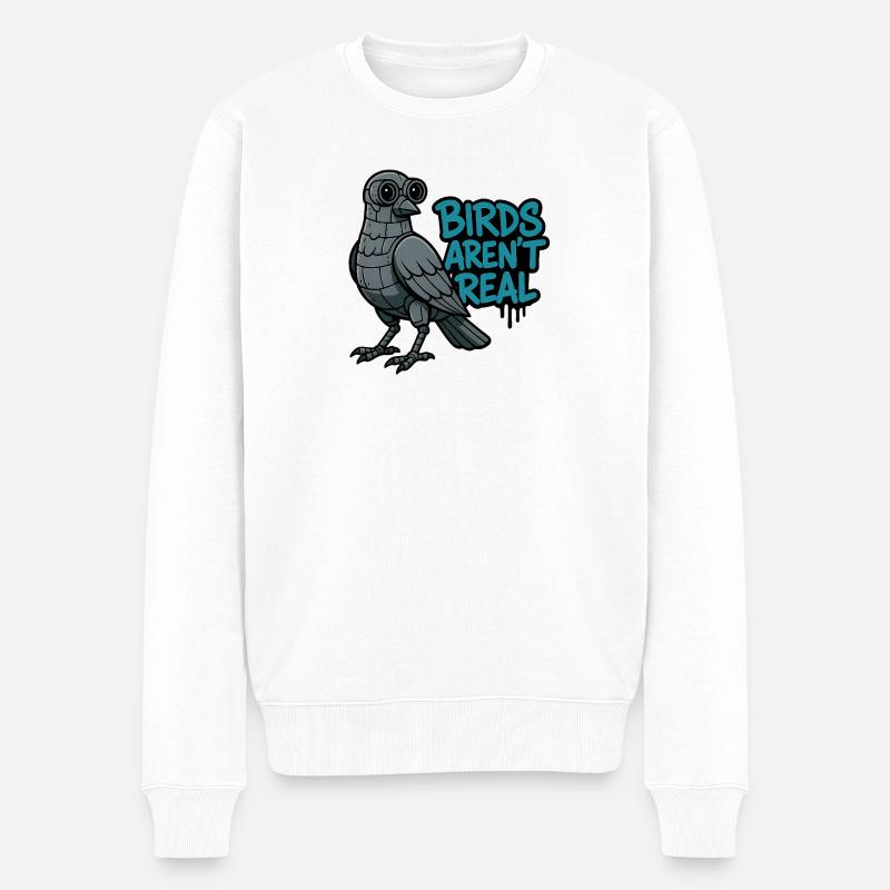 Birds Aren’t Real Roboter Vogel - Männer Premium Bio Pullover - Weiß