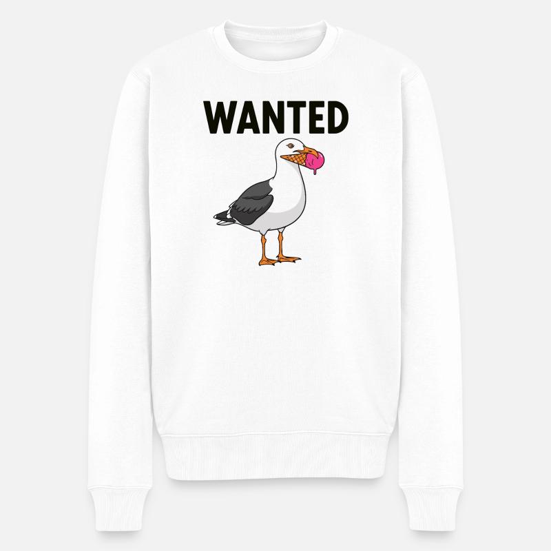 Gesucht Möwe Eiscreme Abenteuer - Pull Premium bio Homme - blanc