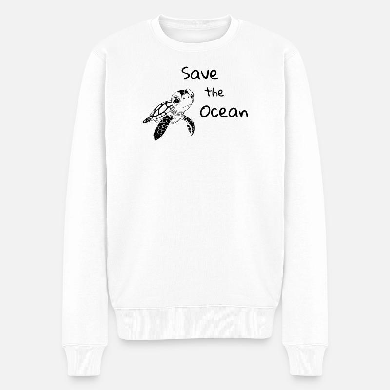 Schilkröte - Save the Ocean - Männer Premium Bio Pullover - Weiß