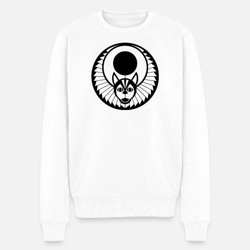 Crop circle divinité égyptienne - Pull Premium bio Homme - blanc
