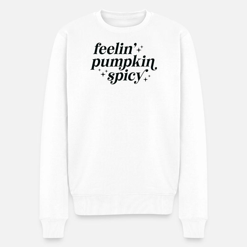 Kürbis Würzige Gefühle - Männer Premium Bio Pullover - Weiß