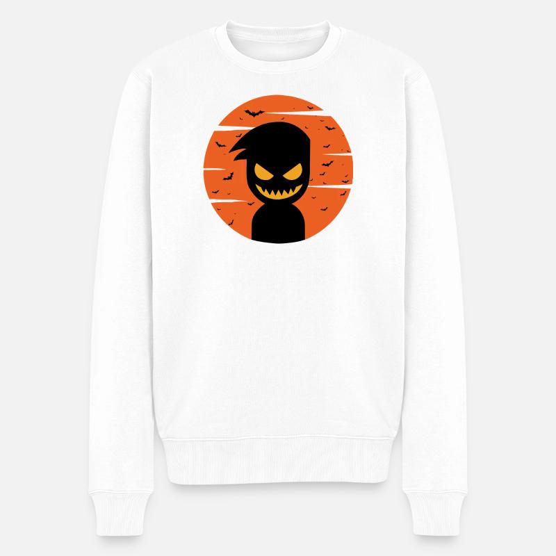 Scary_kid_Halloween - Männer Premium Bio Pullover - Weiß