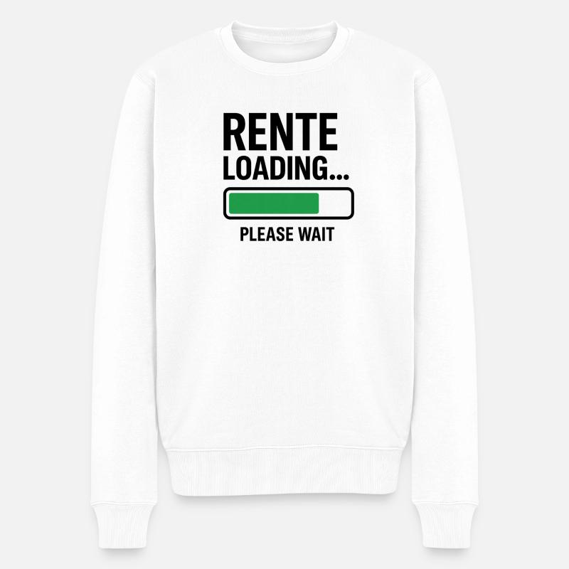 Rente Loading please wait - Männer Premium Bio Pullover - Weiß