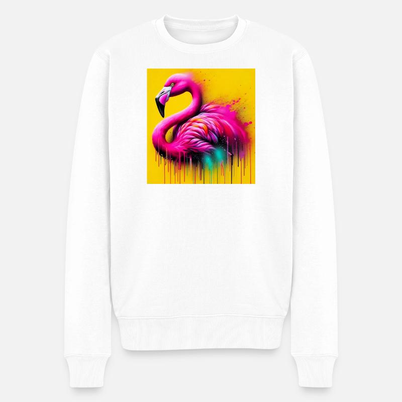 Flamingo - Männer Premium Bio Pullover - Weiß