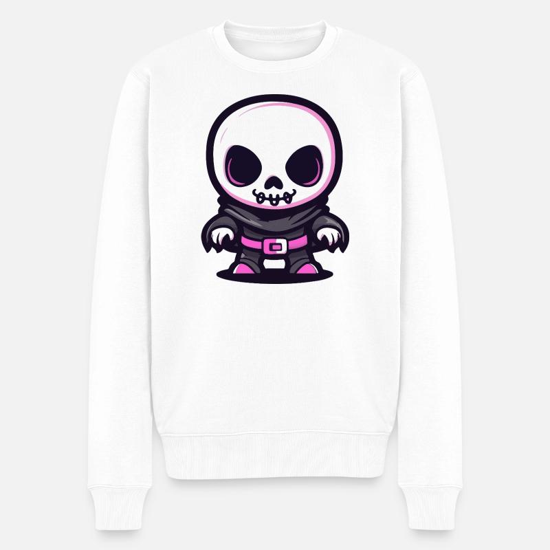 Skelett Halloween - Männer Premium Bio Pullover - Weiß