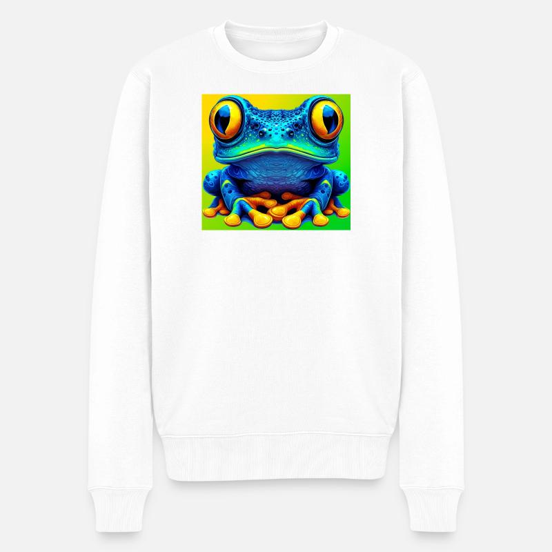 Frosch - Männer Premium Bio Pullover - Weiß