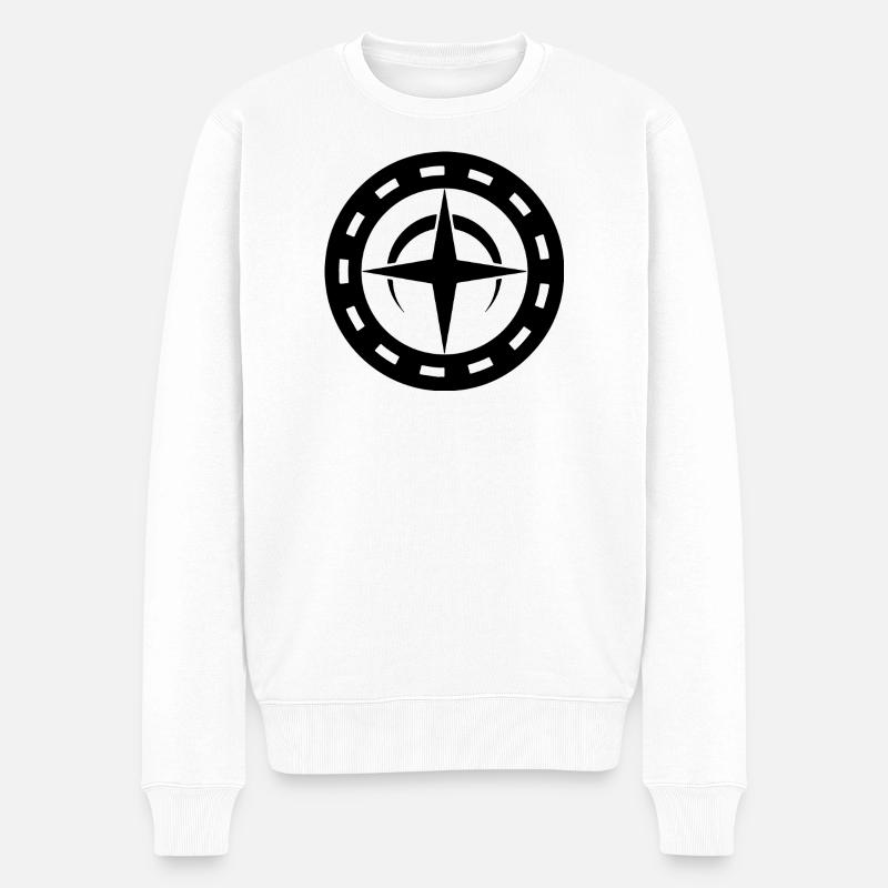 Boussole céleste Crop Circle Art - Pull Premium bio Homme - blanc