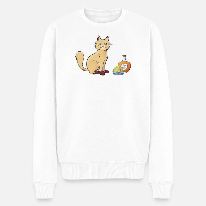 Chat-rentais - Männer Premium Bio Pullover - Weiß