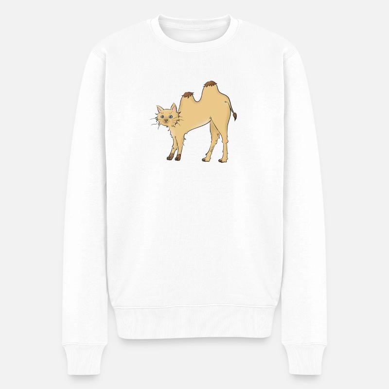 Cat-meau - Männer Premium Bio Pullover - Weiß