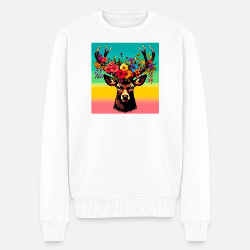 Cerf - Pull Premium bio Homme - blanc