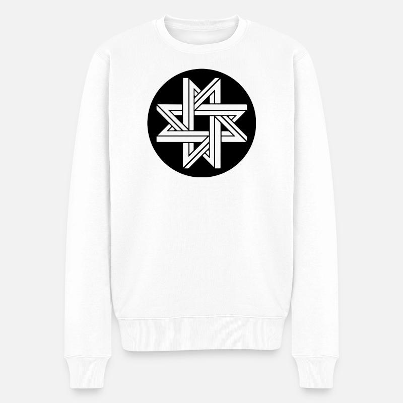 Unmöglicher Geometrie-Stern - Männer Premium Bio Pullover - Weiß