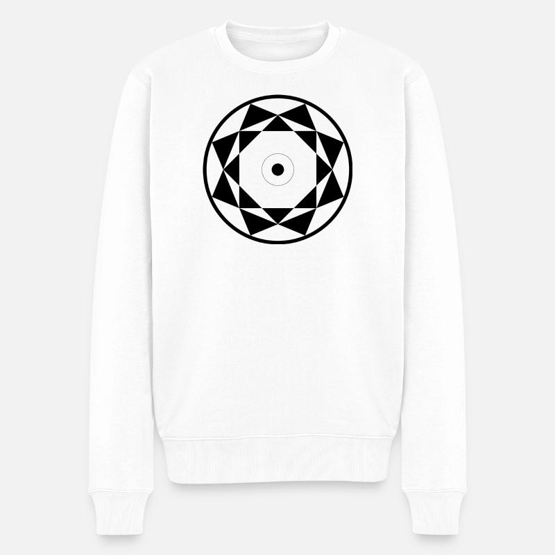 Conception géométrique de mandala en étoile - Pull Premium bio Homme - blanc